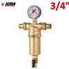ICMA - Filtro autopulente 3/4'' in ottone per acqua con bocchettoni M-M , manome