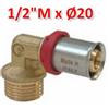 Fornara Multistrato pressare - Gomito 90° filetto maschio 1/2'' x Ø 20 mm