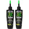 Muc-Off C3 Ceramic Dry Chain Lube 120 ml, 2pk - Grasso Ceramico per Catena di Alta Qualità, Lubrificante Catena Bici con Colorante Tracciante UV - Formulato per Climi Asciutti e Polverosi
