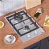 IsEasy 31cm Piano cottura a gas a 2 fuochi/Cucina combinato Acciaio inossidabile GN/GPL