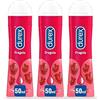 Durex gel Strawberry 50ml x3, Gel Lubrificante Intimo Sessuale