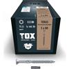 TOX viti per decking TOX TERAS 5,0 x 80 mm, viti con testa decorativa, resistenti agli agenti atmosferici grazie all'acciaio inox C1, TX25, 200 pezzi in scatola, incl. 1x bit, 113165415080