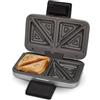 Cloer 6259 Tostiera per Sandwich/Tramezzini, Toast Americano per Farciture XXL, 1000 W, spia di cottura, rivestimento antiaderente, color argento