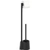 Wenko 22989100 Avola - Scopino WC con supporto, Nero , 13 x 66, 5 x 16 cm
