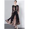 Vestito Abito Lungo Scamiciato Bohoo Morbido Nero Cintura GIPSY 13364