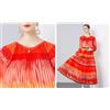 Vestito Abito Lungo Scamiciato Bohoo Morbido Arancione Cintura GIPSY 13363