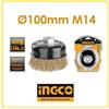 INGCO SPAZZOLA DI ACCIAIO A TAZZA INGCO Ø100MM M14 MOLA SMERIGLIATRICE FLEX PROFESSION