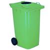 ECOPLAST Bidone Immondizia con Ruote e Bocca per Bottiglie Vetro Verde 240 Litri