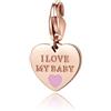 S'Agapõ Sagapo Ciondolo Cuore I LOVE MY BABY In Acciaio Rosè Sagapò SHA335 S'agapo