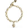 Guess Bracciale Donna GUESS JUBB03 094JW YG Acciaio PVD Oro con Cuore Traforato