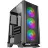 Mars Gaming MCC, Case PC ATX, Pannello Frontal Metal-Mesh, Vetro Temperato, 3 Ventole AAnteriori FRGB 120mm, Nero