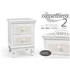 GI COMODINO LEGNO 2 CASSETTI SHABBY CHIC CAMERA LETTO INGRESSO SALOTTO 53*37*33 cm