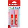 Kores - Colla Stick Colori Pastello, Adesivo a Forte Tenuta non Tossica e Sicura, Lavabile, Ideale per Scuola e Ufficio, Confezione da 2 x 20g in Colori Assortiti