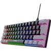 GXTrust Acira - Tastiera meccanica 60%, layout tedesco (QWERTZ) | Illuminazione RGB, tasti doppi, USB, portatile, programmabile, mini dimensione 60%, PC portatile
