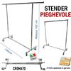 shopisnow STENDER PIEGHEVOLE APPENDIABITI ATTACCAPANNI CARRELLO PORTA ABITI VESTITI REGOL