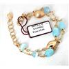 Sovrani Bracciale Donna Sovrani J9062 A Doppio Filo In Ottone Dorato Con Pietre Celesti