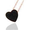 NALBORI collana ciondolo cuore argento 925 zirconi collier nero verde oro rosa bianco