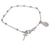 nalbori BRACCIALE ROSARIO UOMO DONNA ARGENTO 925 CIONDOLO MADONNA CROCE PALLINE ball 3m