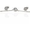 NALBORI completo tutto argento collana punto luce cipollino 5mm con orecchini abbinati