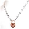 proposta NonSoloArgenti ROMA COLLANA ARGENTO 925 CIONDOLO LUCCHETTO ROSE' fin GIALLO APRIBILE GIROCOLLO DONNA