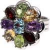anello argento 925 granato ametista topazio citrino peridoto 14 per donna etnico