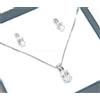NALBORI COMPLETO DONNA ARGENTO 925 COLLANA CIONDOLO ORECCHINI PUNTO LUCE OVALE ZIRCONI