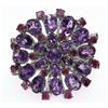 Anello in argento 925 ametista radice di rubino misura 19 donna etnico a toppa