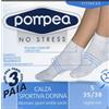 POMPEA 12 PAIA CALZINO SPORTIVO POMPEA BIKE UOMO DONNA NO STRESS BIANCO-NERO