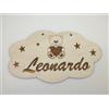 Nuvola in legno personalizzato con nome bimbo fiocco nascita regalo stelle orso