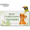 Striscione Banner COMPLEANNO PERSONALIZZATO SIMBA RE LEONE FESTA NOME PARTY