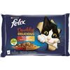 Purina Felix Le Ghiottonerie Doubly Delicious Manzo e Pollame, Tacchino Fegato 48x85 gr