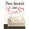 WALL STICKERS ADESIVI MURALI Two hearts one love AMORE Cuore casa arredo decoro