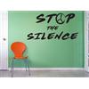 WALL STICKERS ADESIVI MURALI STOP THE SILENCE PEACE PACE SILENZIO WAR REBELLION
