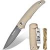 TONIFE Nova Full Tang Coltello da Caccia Campeggio a Lama Fissa 6,8cm con Guaina Kydex Regolabile Facile Portabile con Cordino in Paracord per Outdoor, Sopravvivenza e Bushcraft