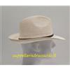 CAPPELLO UOMO PAGLIA TESA LARGA TRAFORATO BIANCO PANNA MADE IN ITALY MISURA 57