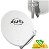 ANFEL Parabola Satellitare 80 cm 4K SKY TIVU SAT FULL HD Supporto Disco in Ferro SUPER
