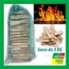 LEGNETTI ACCENDIFUOCO LEGNA SACCO DA 3 KG PER CAMINO STUFA BARBECUE FUOCO ABETE