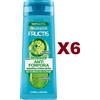 Garnier 6 PZ FRUCTIS GARNIER SHAMPOO ANTI FORFORA CITRUS DETOX CAPELLI GRASSI 250ML