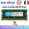 Crucial RAM Crucial DDR3L 8Go 1600Mhz 1.35v CT102464BF160B 12800 Sodimm Laptop Nuovo