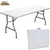 Giordanoshop Tavolo Catering Rettangolare Pieghevole 183x76x72cm in Resina e Metallo Bianco