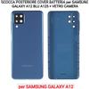 SCOCCA POSTERIORE COVER BATTERIA per SAMSUNG GALAXY A12 BLU A125 + VETRO CAMERA