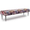 CAVADORE Panca Amba 3 posti per cucina, sala da pranzo o cucina/panchina da cucina adatta per 3 posti Amba / 159 x 52 x 54 / tessuto piatto jacquard: motivo floreale rosso