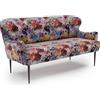 CAVADORE Divano da cucina Amba, 2,5 posti, alla moda, per cucina o sala da pranzo, 173 x 97 x 87, tessuto piatto jacquard: motivo floreale rosso