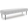 CAVADORE Panca Amba 3 posti per cucina, sala da pranzo o cucina/panca da cucina adatta per 3 posti Amba / 159 x 52 x 54 / tessuto piatto: grigio chiaro