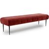 CAVADORE Panca Amba a 3 posti per cucina, sala da pranzo o cucina/panca da cucina adatta a 3 posti Amba / 159 x 52 x 54 / microfibra di alta qualità: rosso
