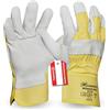 Gebol Worker Pro | Guanti da lavoro in pelle con polsino lungo | Guanti in pelle da uomo | Taglia XXXL (Gr 12) | Bianco | 1 paio