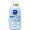 NIVEA BABY Bagnetto Delicato 450ml, Bagnoschiuma bambini per una detersione delicata e idratante, Bagnoschiuma neonato con Glicerina naturale, Latte di Mandorla e Vitamine B5, C & E