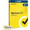 NORTON 360 Deluxe 2026 5 PC 2 anni | Internet Security Antivirus | Senza Abbo IT