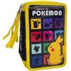 Pokemon Seven Disney Mitama Astuccio 3 zip Premium Accessoriato Completo Pastelli Pennarelli Tre Cerniere
