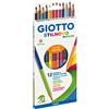 GIOTTO Stilnovo Bicolor - Astuccio da 12 Matite a Pastello Colorate a Doppia Punta, 3.3mm, Bicolor